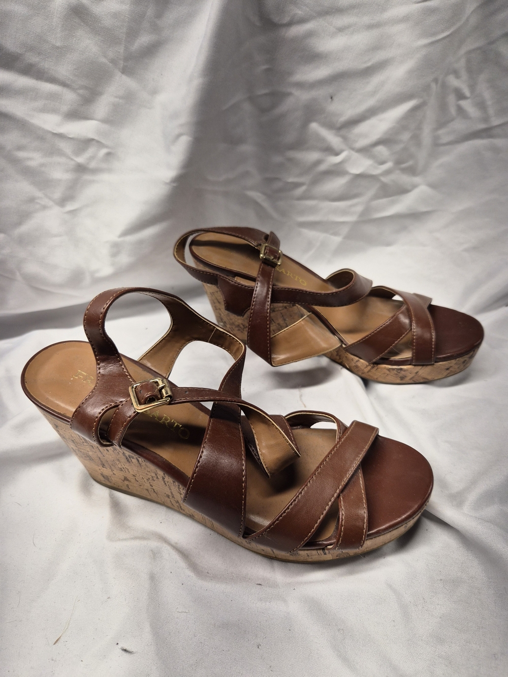 Wedge Sandals - Brown Leather Strappy Women’s Wedges
